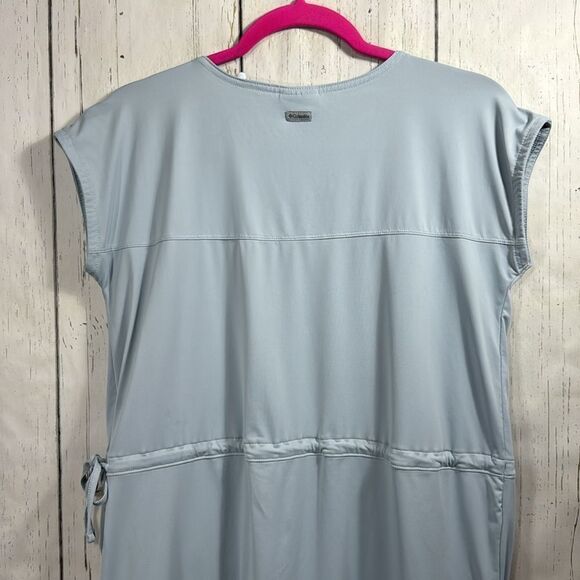 Columbia Light Blue Drawstring Waist Active T Shirt Dress Outdoor Sporty Size S - Picture 13 of 14